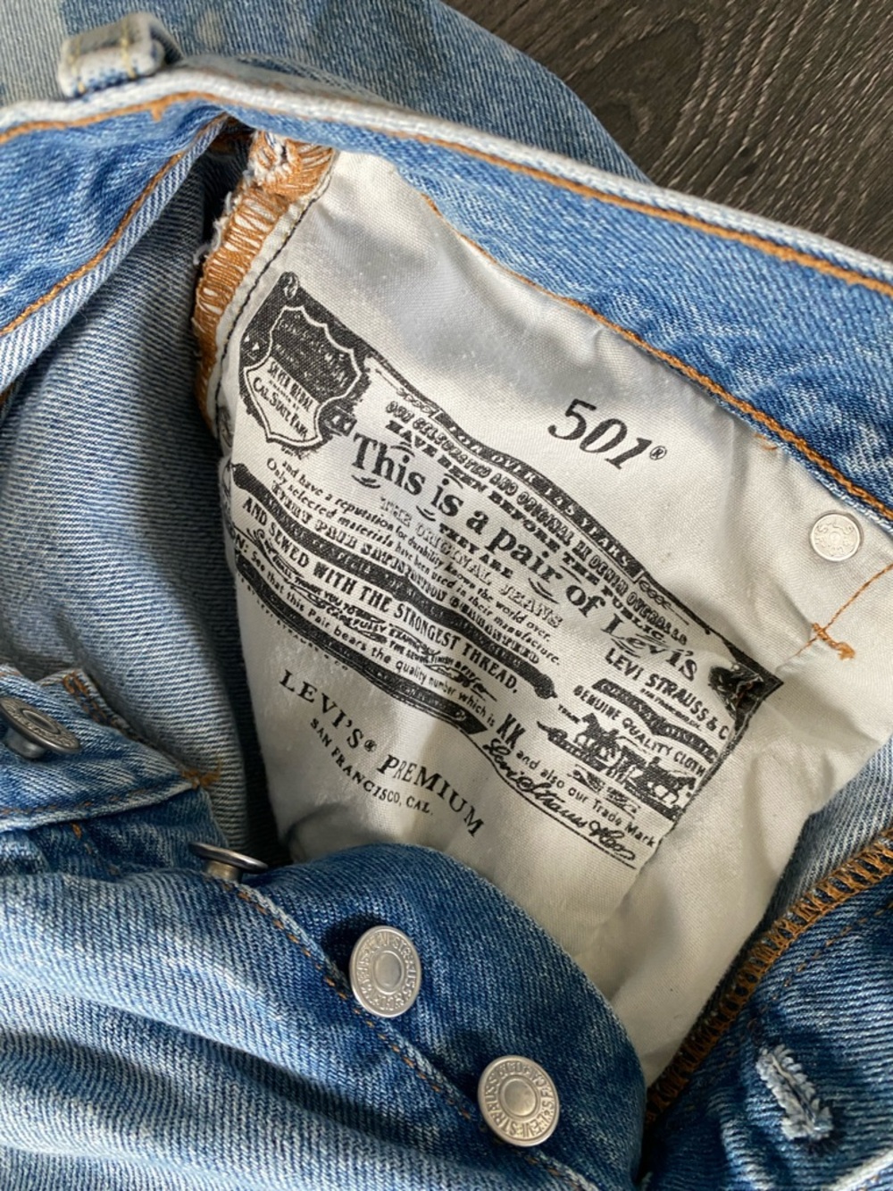 Levi's Women’s 501 Light Blue Distressed Straight Jeans - Picture 8 of 10